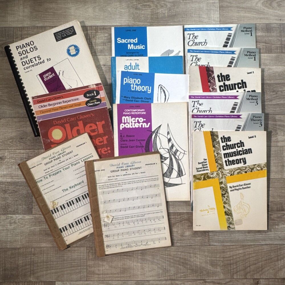 David Carr Glover Piano Library Church Musician Piano Course Books Lot Of 14